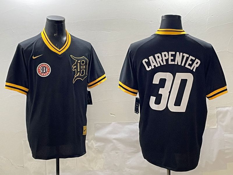 Men Detroit Tigers #30 Carpenter Black Gold Game 2025 Nike MLB Jersey style 6->detroit tigers->MLB Jersey